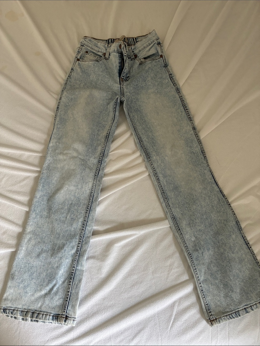 High-Rise Light Blue Wide Leg Jeans